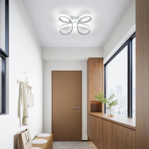 LED Ceiling Light 30W Flower Style Silver