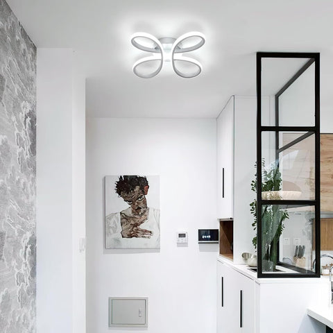 LED Ceiling Light 30W Flower Style Silver