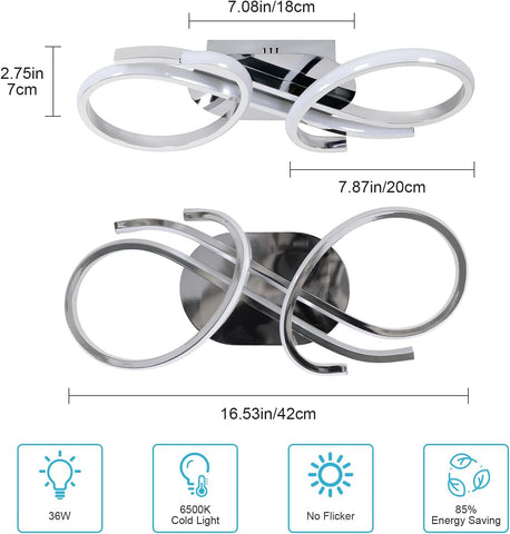 Modern LED Ceiling Light Double Ring