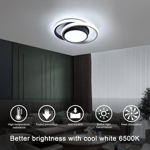 Modern Double-Round LED Ceiling Light 32W