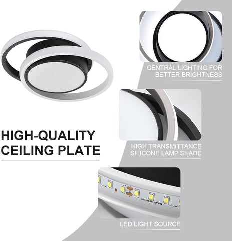 Modern Double-Round LED Ceiling Light 32W