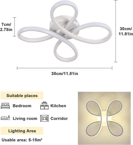 Modern LED Ceiling Light 30W Floral Design