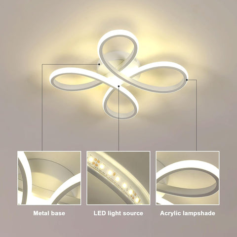 Modern LED Ceiling Light 30W Floral Design