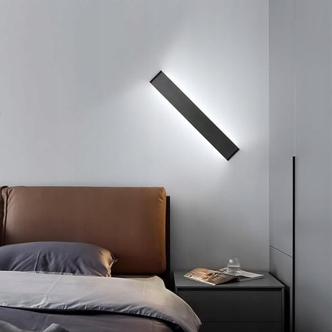 Applique murale LED en aluminium métal moderne,  Noir, 61 cm, Éclairage, Lumière blanche, 18W, Lampe pour Salon Chambre