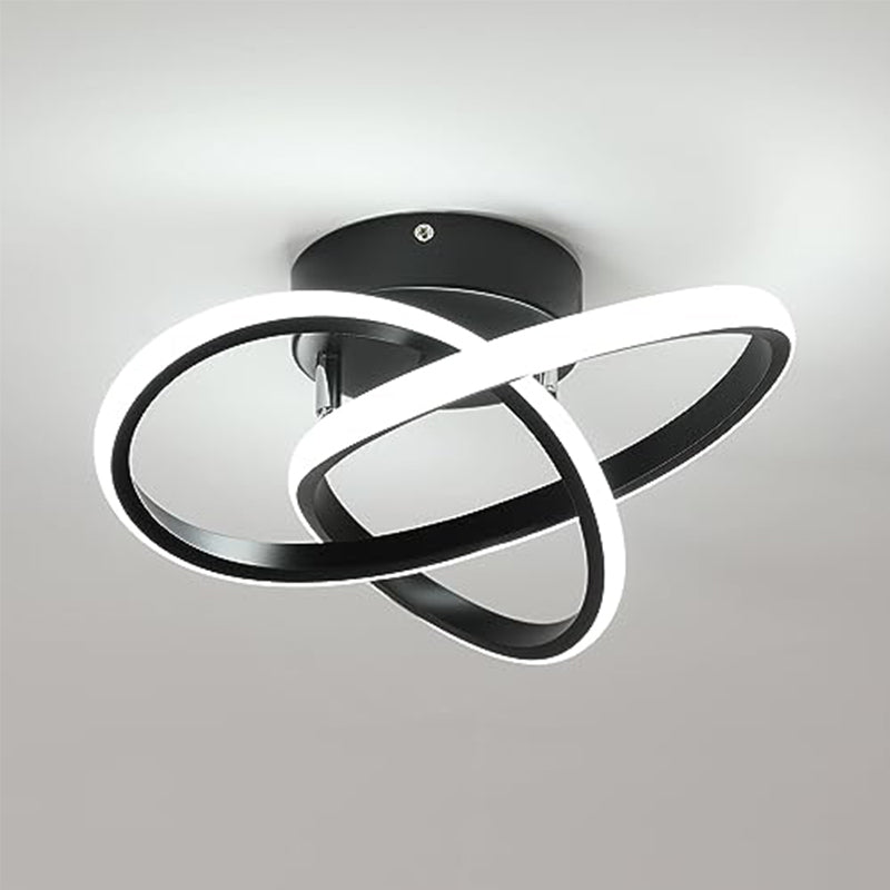 Plafonnier LED Moderne en Aluminium - Luminaire Plafond en Forme de Trèfle, 30W, 6500K Blanc Froid, Noir, 30x10cm - Idéal pour Salon, Chambre, Cuisine, Salle de Bain, Couloir