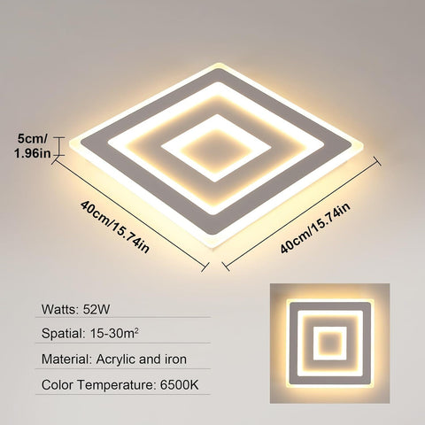 Tableau des dimensions des plafonniers