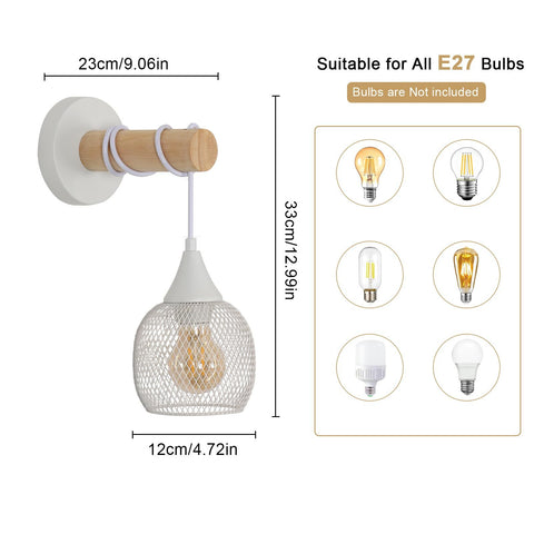 Applique Créative en Forme de Lanterne, Blanc, en Métal, Base E27 (sans Ampoule), pour Chambre Couloir