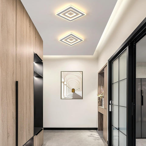 Plafonnier LED Ultra-mince, Blanc, 52W 3000K Lumière Blanche Chaude, en Acrylique