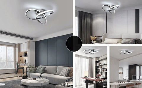 Plafonnier LED, Argent, 38W 6500K Lumière Blanche Froide, en Aluminium 40*12cm, pour Salon Couloir