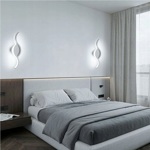 Applique Murale Créative, Blanc, 12W 6500K Lumière Blanche Froide, en Aluminium, Idéal pour Chambre