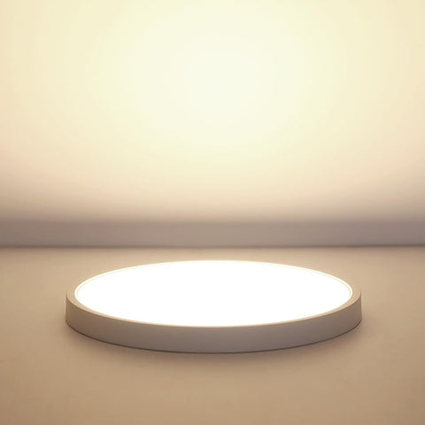 Lot de 2 Plafonniers LED Ultra-Mince Rond 40CM, 36W, Lumière Blanche Chaude 3500K, PVC, Éclairage Moderne pour Salle de Bain, Chambre, Cuisine