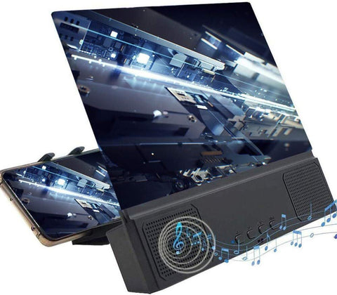 Loupe d'écran avec haut-parleur, loupe d'amplificateur d'écran 3D de 12 pouces, grossissement de 3 à 4 volts