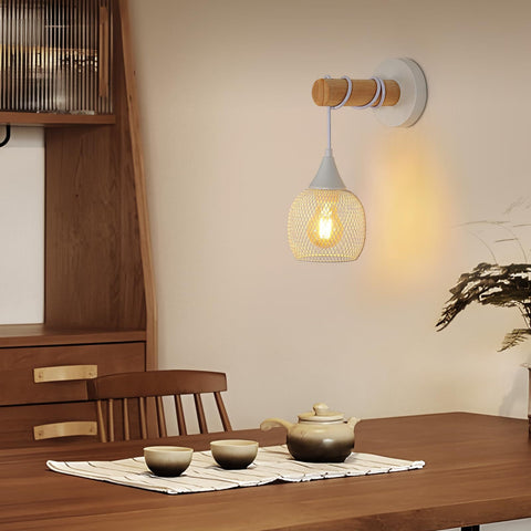 Applique Créative en Forme de Lanterne, Blanc, en Métal, Base E27 (sans Ampoule), pour Chambre Couloir