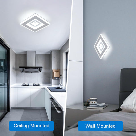 Plafonnier LED Ultra-mince, Blanc, 28W 6500K Lumière Blanche Froide, en Acrylique, 20*5 CM