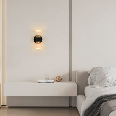 Applique Murale LED, Dimmable Lampe LED Murale Moderne, Noir Ovale 10W Acrylique Lampe Murale Interieur pour Chambre Chevet Couloir Salon Salle, 3000-6500K