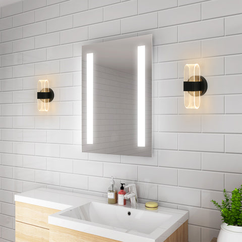 Applique Murale LED, Dimmable Lampe LED Murale Moderne, Noir Ovale 10W Acrylique Lampe Murale Interieur pour Chambre Chevet Couloir Salon Salle, 3000-6500K