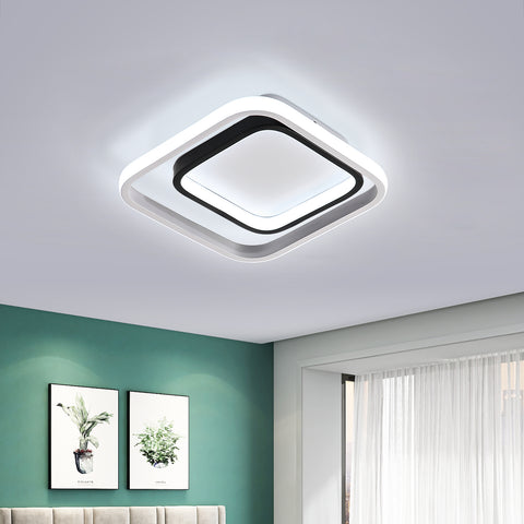 Plafonnier LED, Moderne Luminaire Plafonnier 30W 3300lm, Lampe de plafond 6000K acrylique et métal, pour salon chambre salle à manger