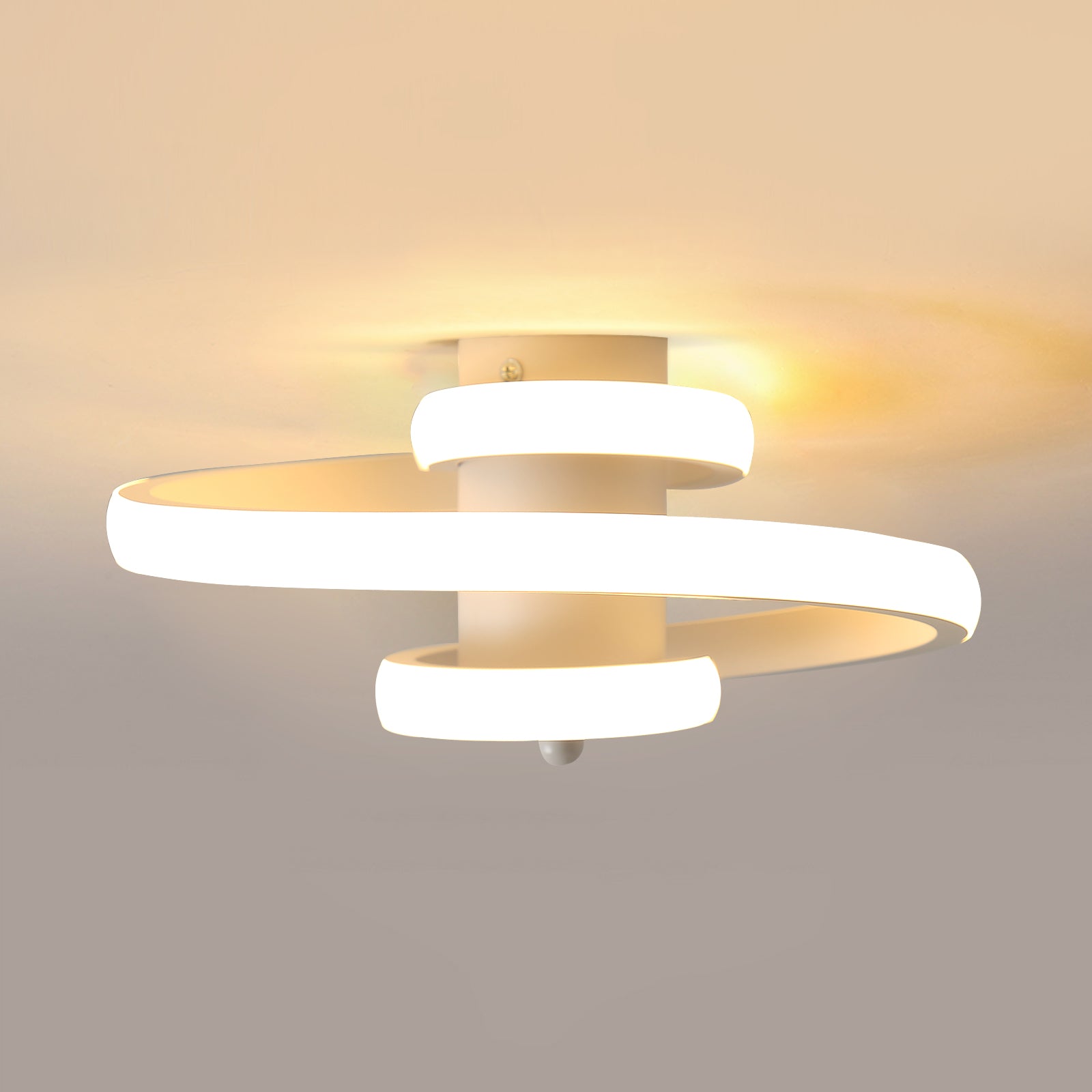 LED Plafonnier Moderne, 22W Simple en Forme de Ruban en Spirale Design Lustre