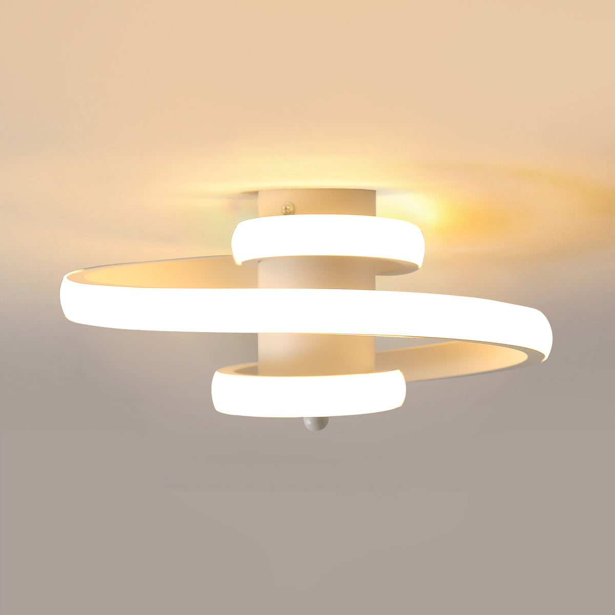 LED Plafonnier Moderne, 22W Simple en Forme de Ruban en Spirale Design Lustre