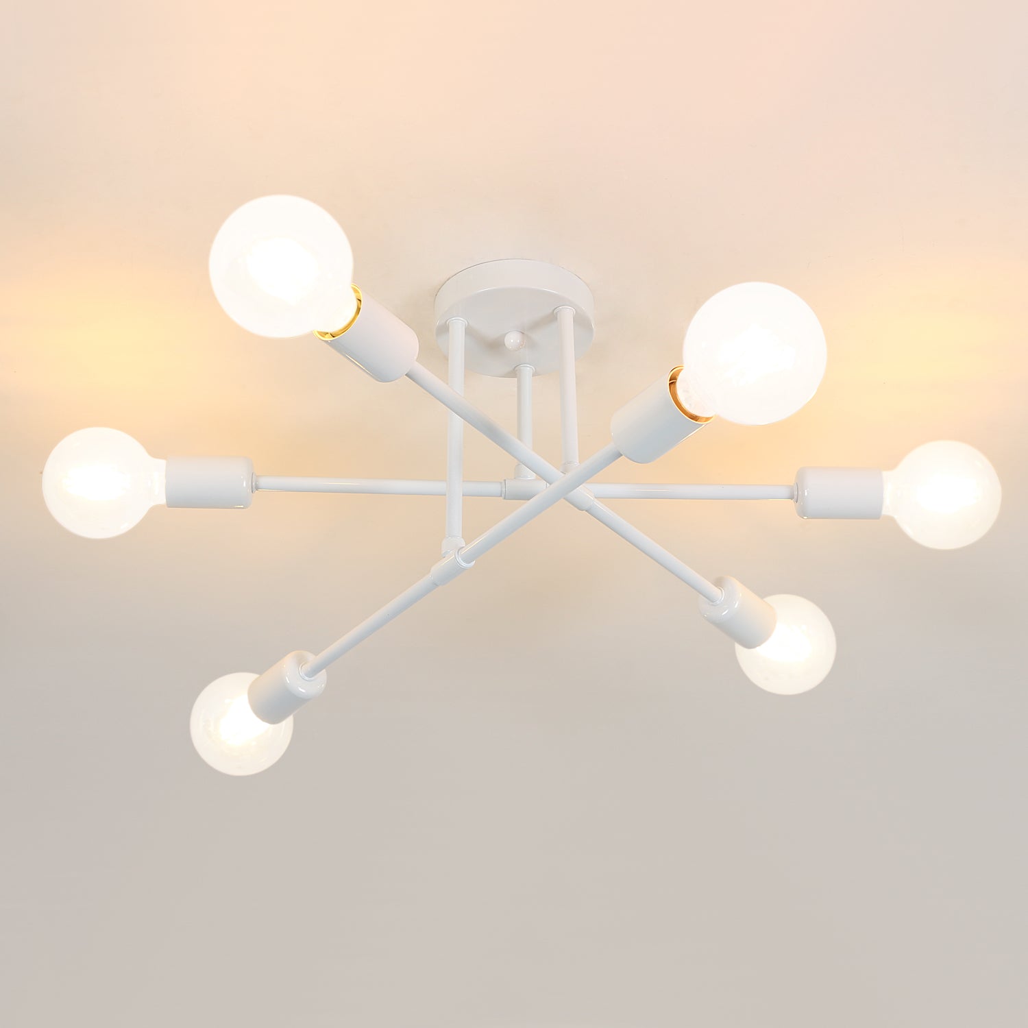 Plafonnier LED Moderne, Rétro Lustre Lampe Suspension Vintage 6 Lumières E27 Base