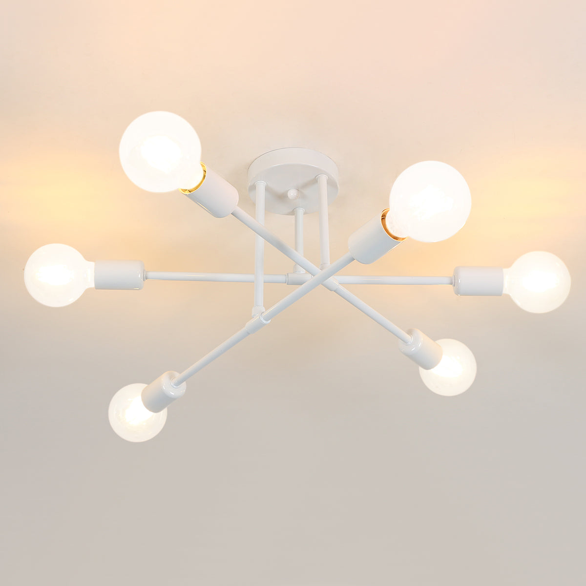 Plafonnier LED Moderne, Rétro Lustre Lampe Suspension Vintage 6 Lumières E27 Base