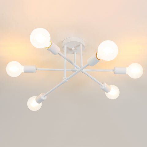 Plafonnier LED Moderne, Rétro Lustre Lampe Suspension Vintage 6 Lumières E27 Base