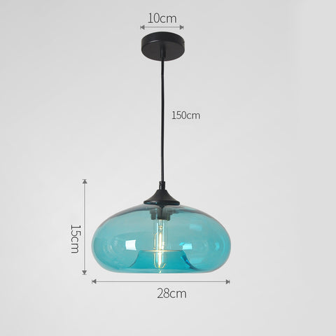 Lampe à suspension colorée suspendue en verre moderne pour salon Bar cuisine Restaurant café salle à manger luminaires nordiques pour la maison (bleu couleur)