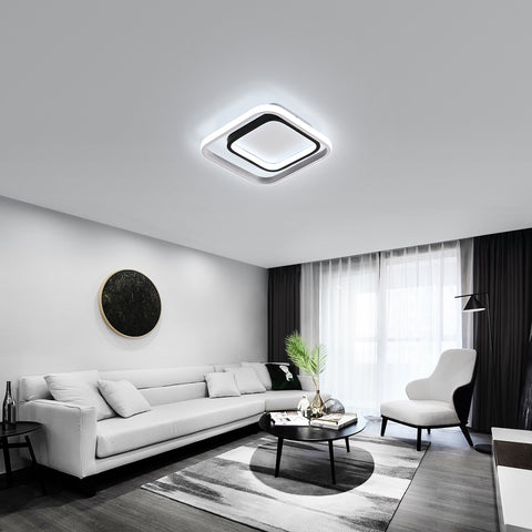 Plafonnier LED, Moderne Luminaire Plafonnier 30W 3300lm, Lampe de plafond 6000K acrylique et métal, pour salon chambre salle à manger