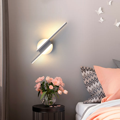 Applique Murale LED Intérieur Lampe Murale Moderne, Appliques Aluminium Pour Salon Couloir Salle De Bain Escalier Veilleuse (Blanc) 3000K Lumière Chaude