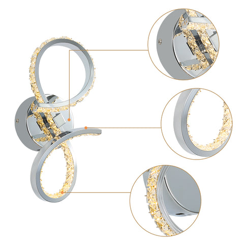 Applique Murale LED 12w Lampe Intérieur Murale Créative Moderne en Métal Lampe de Chevet Couleur Chaude 3000k, éClairage pour Chambre Couloir Salon Escaliers Bureau