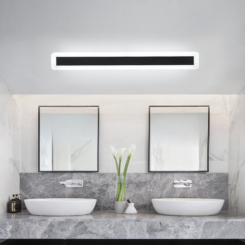 Appliques murales LED, Lampe Éclairage Mural moderne 22W 6000K, lampe à LED noire en aluminium 60CM, Lampe Murale décorative pour salon de chambre (lumière blanche froide)