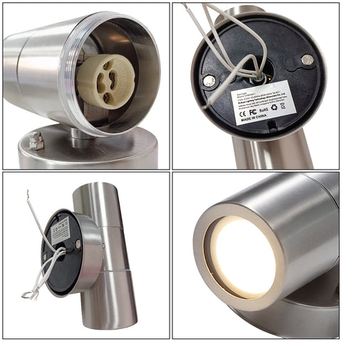 1 Pièce Appliques Murales Mode Creative Chic Mode Jardin LED Appliques Murales Extérieures Appliques Murales En Acier Inoxydable Double Tête Appliques Murales