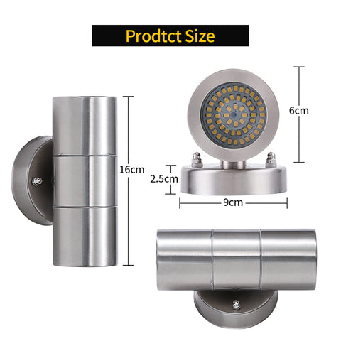 1 Pièce Appliques Murales Mode Creative Chic Mode Jardin LED Appliques Murales Extérieures Appliques Murales En Acier Inoxydable Double Tête Appliques Murales