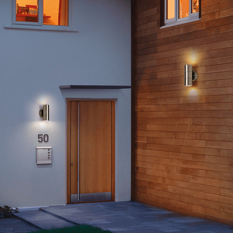 1 Pièce Appliques Murales Mode Creative Chic Mode Jardin LED Appliques Murales Extérieures Appliques Murales En Acier Inoxydable Double Tête Appliques Murales