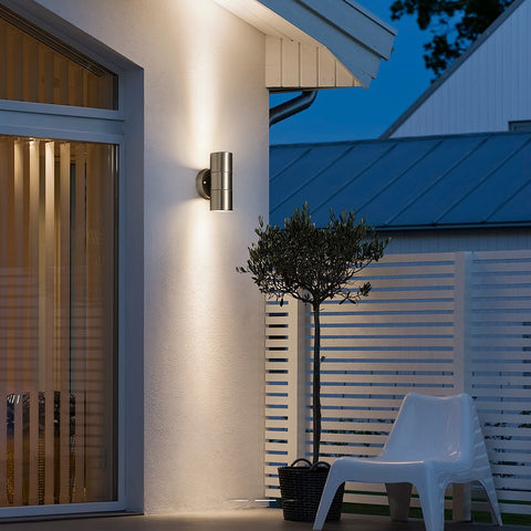 1 Pièce Appliques Murales Mode Creative Chic Mode Jardin LED Appliques Murales Extérieures Appliques Murales En Acier Inoxydable Double Tête Appliques Murales