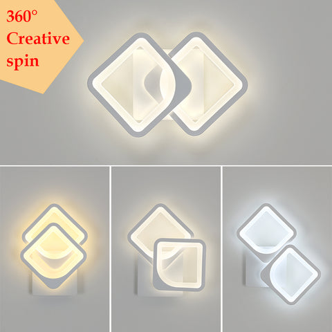 Applique Murale Intérieure 21w Lampe Murale LED, Forme Convertible, pour Escaliers Intérieurs Salon Chambre Dimmable 3000K/4000K/6500K