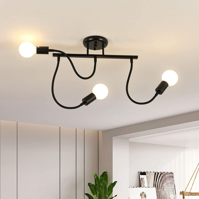 Plafonnier Vintage E27 Base 3 Lampe Lampe de Plafond