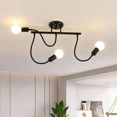 Plafonnier Vintage E27 Base 3 Lampe Lampe de Plafond