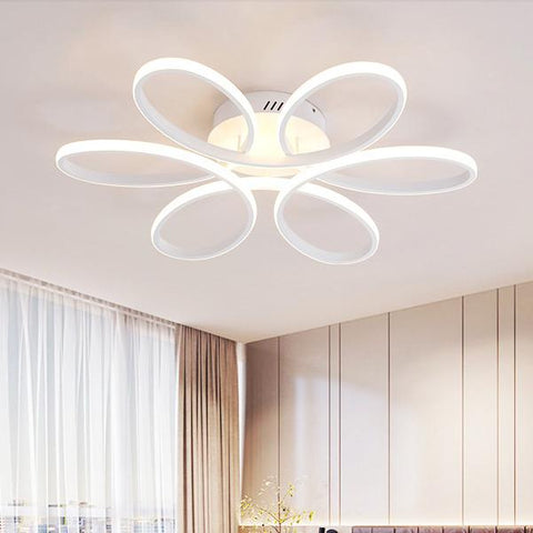 Plafonnier LED Design moderne Forme de fleur créative Lampe de Plafond Pour salon chambre à coucher salle à manger bureau Lumière Blanche Chaude 3000K