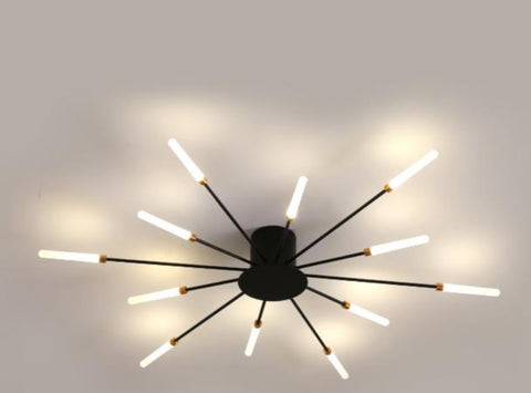 LED plafonnier lumière Moderne feu d'artifice Design Lampe créatif Chic Suspension Lustre intérieur Simple Salon Salle,Noir