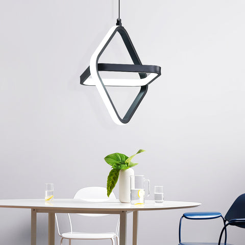 Lampe à suspension LED moderne pour lit 1 place 32 W à intensité variable pour chambre à coucher et salon