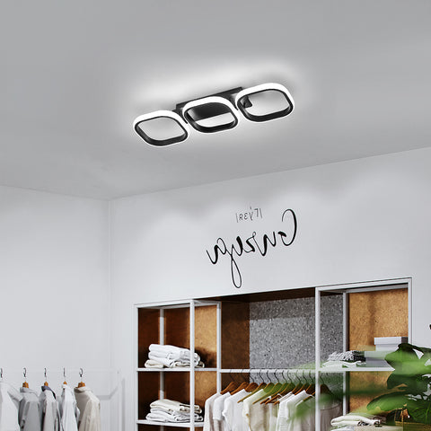 Plafonnier Led 32W, Plafonnier Carré Moderne Métal Acrylique Lampe de Plafond, 6000K