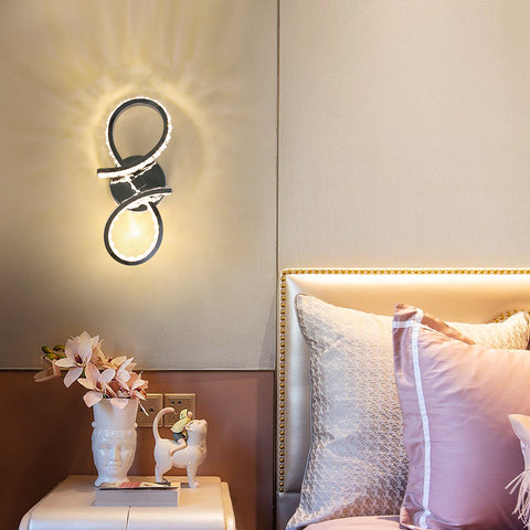 Applique Murale LED 12w Lampe Intérieur Murale Créative Moderne en Métal Lampe de Chevet Couleur Chaude 3000k, éClairage pour Chambre Couloir Salon Escaliers Bureau