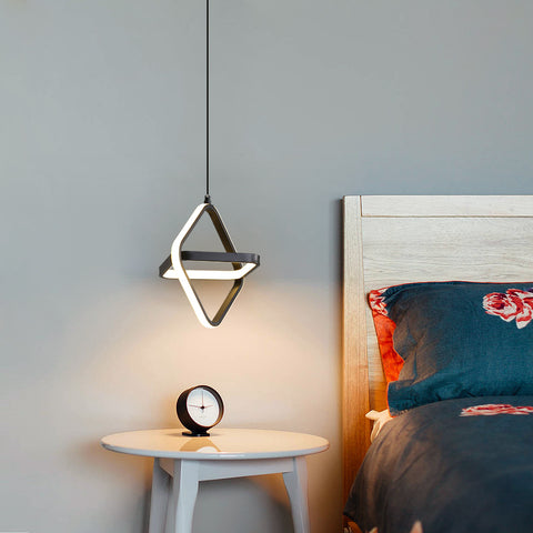 Lampe à suspension LED moderne pour lit 1 place 32 W à intensité variable pour chambre à coucher et salon