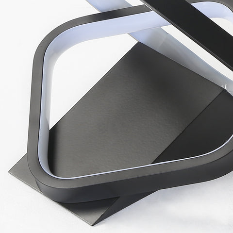 Plafonnier LED moderne 24W, Lampe de Plafond en forme de 2 Oblique Carré en Aluminium, Luminaire Plafonnier Noir Metal, Pour Balcon D'entrée de Couloir, Lumière Blanche froide/6500K