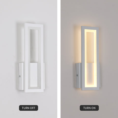 Applique Murale LED Intérieur, 16W Simple Square Lampe Murale LED, Moderne Décoration Eclairage LED Luminaire Mural Murale pour Salon, Chambre, lumière Chaud 3000K Blanc couleur