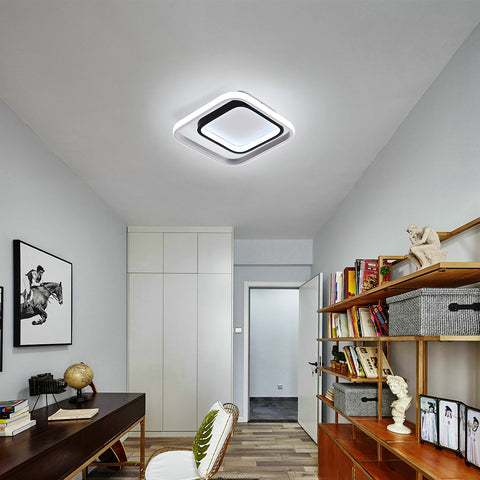 Plafonnier LED, Moderne Luminaire Plafonnier 30W 3300lm, Lampe de plafond 6000K acrylique et métal, pour salon chambre salle à manger