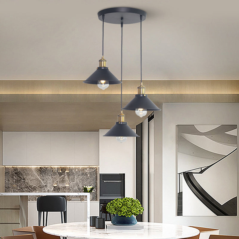 Lustre Industriel Vintage 3 Lumiere Suspension Industrielle Design Vintage Industriel Lustre Plafond Industriel E27