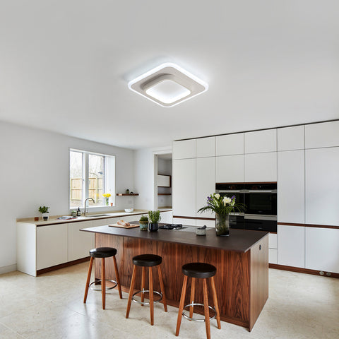 Plafonnier LED Moderne, Lampe de Plafond Carré Mode en Acrylique 24W