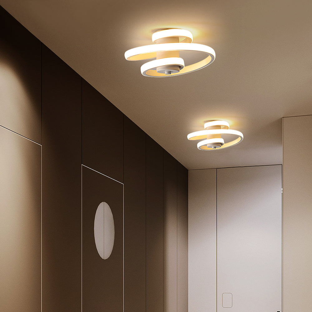 LED Plafonnier Moderne, 22W Simple en Forme de Ruban en Spirale Design Lustre